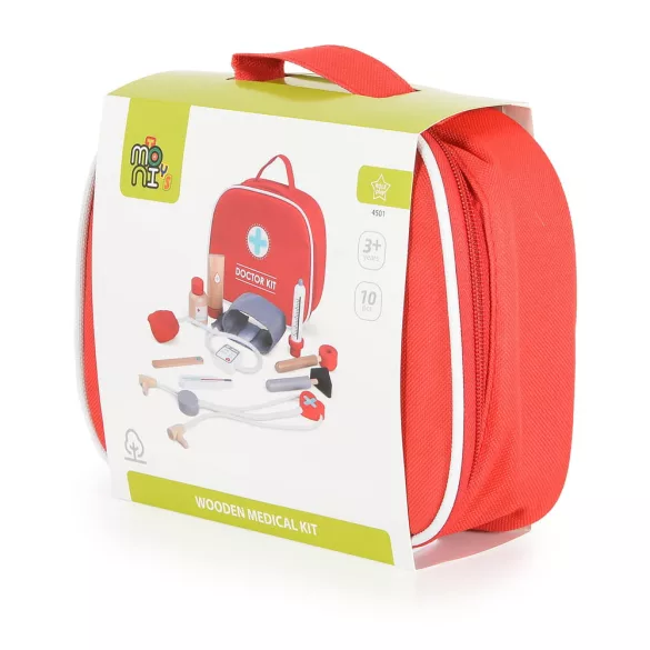 Moni Toys Fajáték fa mentős szett orvosi táska