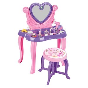 Pilsan smink asztal, szépségszett make up asztal+szék PINK/Lila