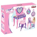 Pilsan smink asztal, szépségszett make up asztal+szék PINK/Lila