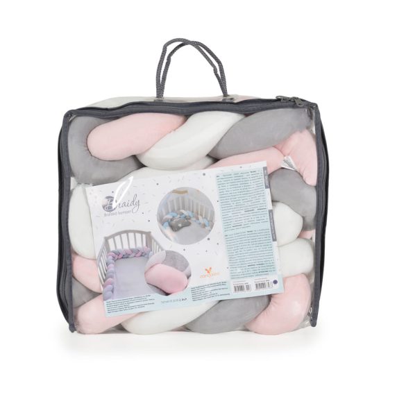 Cangaroo Braidy fonott fejvédő 180cm pink/szürke