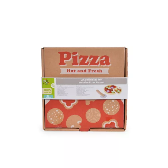 FAJÁTÉK fa pizza szett 22 dbos
