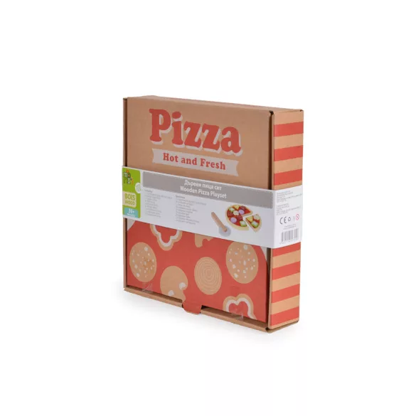 FAJÁTÉK fa pizza szett 22 dbos