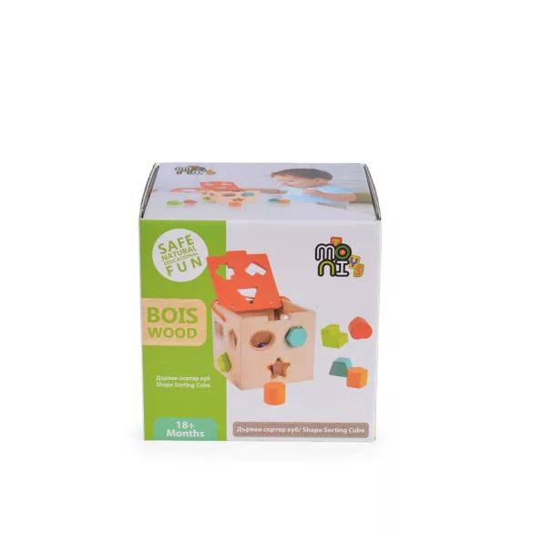 Moni Toys Fajáték fa formaberakó 14x14x13cm
