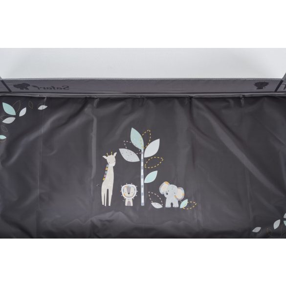 SAFARI utazóágy 1 szintes, zippes kibújóval, állatmintás TÜRKIZ/kék