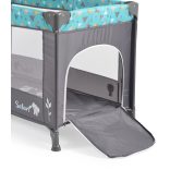 SAFARI utazóágy 1 szintes, zippes kibújóval, állatmintás TÜRKIZ/kék