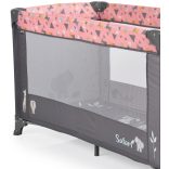 SAFARI utazóágy 1 szintes, zippes kibújóval, állatmintás PINK/rózsa