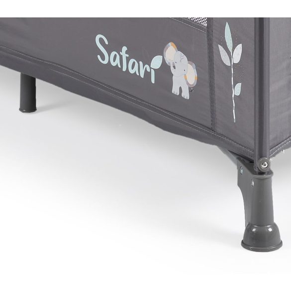 SAFARI utazóágy 1 szintes, zippes kibújóval, állatmintás PINK/rózsa