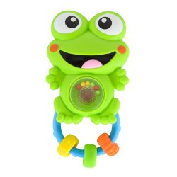 MŰANYAGJÁTÉK csörgő békás ZÖLD