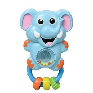MŰANYAGJÁTÉK csörgő elefántos KÉK