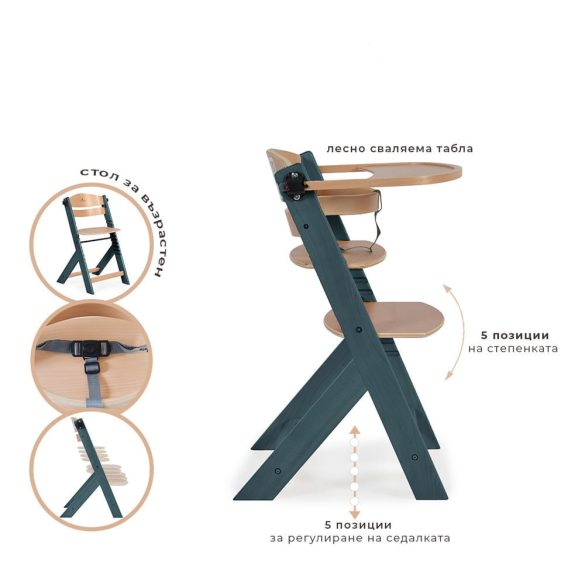 Cangaroo Nuttle fa etetőszék - Szürke