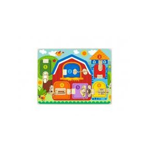 Tooky Toy Reteszes Montessori fa tábla TK044