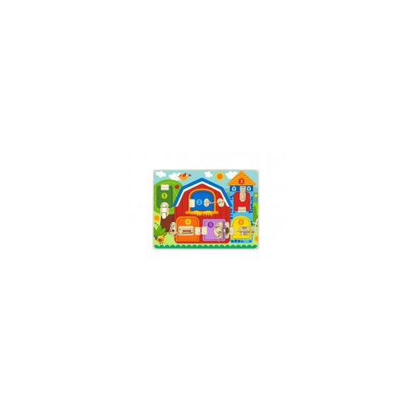 Tooky Toy Reteszes Montessori fa tábla TK044