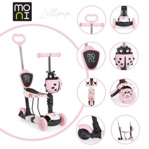 Lollipop katicás 3in1 átalakítható roller üléssel - Rózsaszín