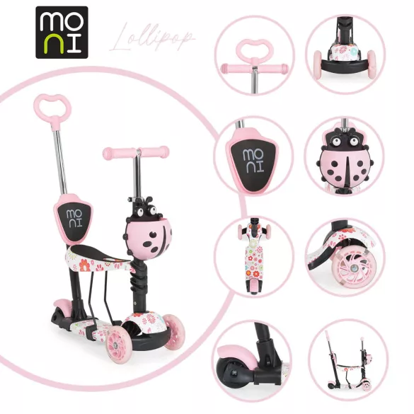 MONI Lollipop roller üléssel katicás pink