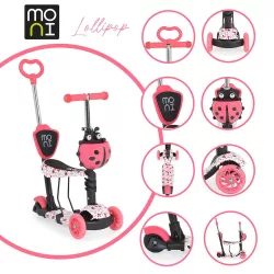 MONI Lollipop roller üléssel katicás piros