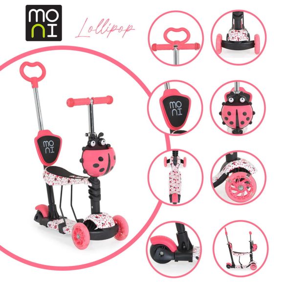 Lollipop katicás 3in1 átalakítható roller üléssel - Piros