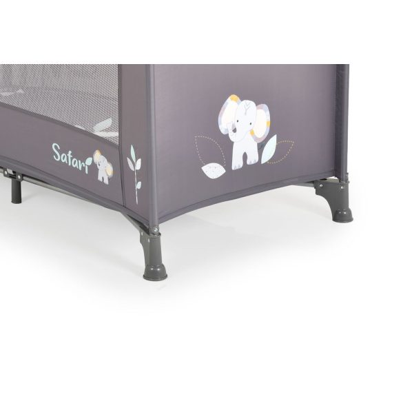 SAFARI utazóágy 1 szintes, zippes kibújóval, állatmintás GRAFIT