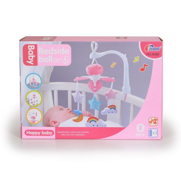 MOON zenélő forgó kiságyra holdas, textil/plüss