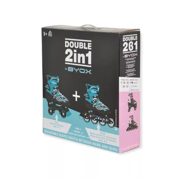 Byox Átalakítható 2in1 görkorcsolya М méret 34-37 PINK