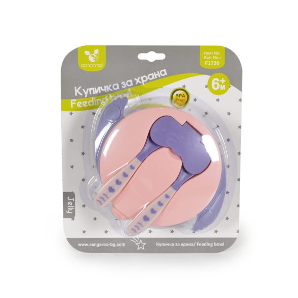 Cangaroo JELLY Tál szett villával, kanállal PINK