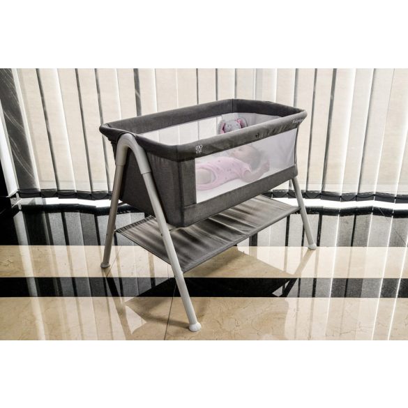 MONI Kalinihta újszülött babaágy önálló, 11 kg, 1 szint fehér láb grafit