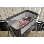 MONI Kalinihta újszülött babaágy önálló, 11 kg, 1 szint fehér láb szürke