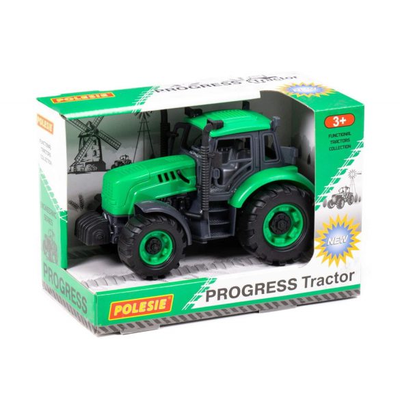 Polesie Toys  91222 lendkerekes, hátrahúzós traktor ZÖLD