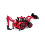 POLESIE 91857 kistraktor exkavátor+kanál 26cm PIROS