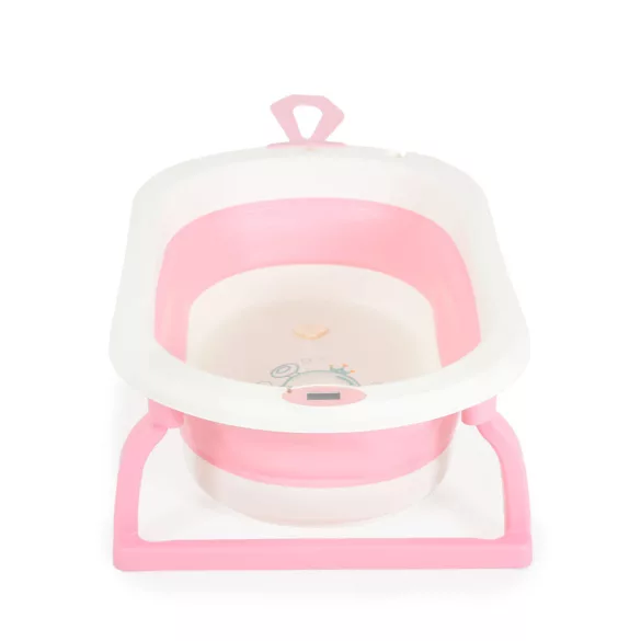 TERRA összecsukható kád digitális hőmérővel PINK