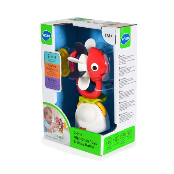 HOLA játék etetőszékre 2IN1 rágóka PIROS HAL