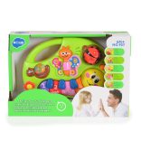 HOLA bébijáték, Kukac, mosolygós, zenélő, világító gombokkal ZÖLD