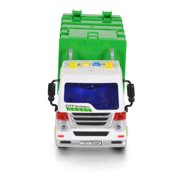 Moni Toys Kisautó kukásautó 1:16 emelhető platós zöld