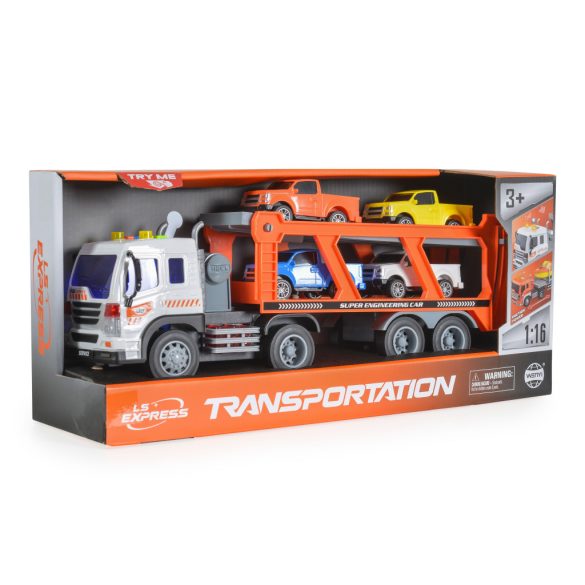 KISAUTÓ autómentő 4 kisautóval 1:16 SÁRGA/FEHÉR