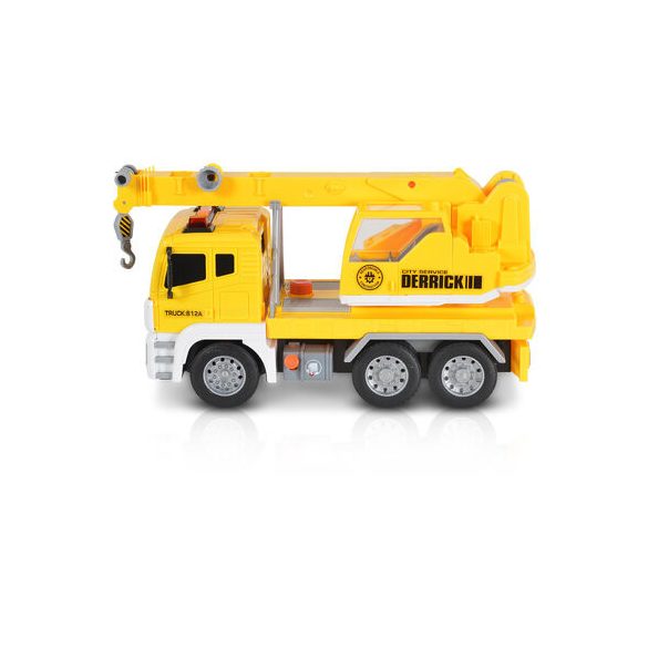 MONI zenélő, világító autó daruval 1:12 SÁRGA