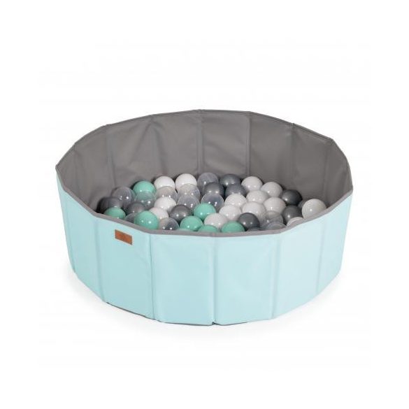 LABDAMEDENCE összecsukható 80cm + 90db 7cms labda MENTA/SZÜRKE