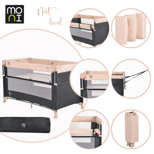 MONI Next level utazóágy lehajtható oldalfal 2 szint bézs
