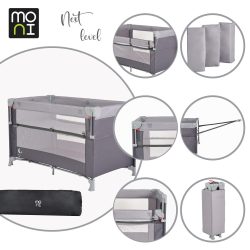   MONI Next level utazóágy lehajtható oldalfal 2 szint szürke