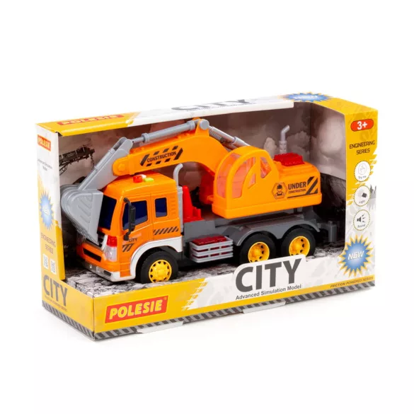 Polesie Toys  exkavátoros teherautó City SÁRGA