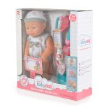 Tutu love Baba 31 cmes baba doktor szett, hanggal szürke