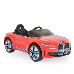 BO BMW i4 elektromos kisautó 2motor, 115cm, 30kg-ig PIROS