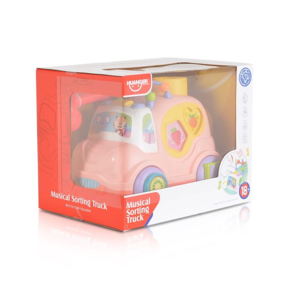 HUANGER Műanyag zenélő kisautó pink