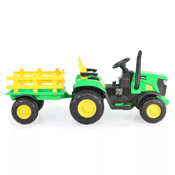 MONI BO Rancher elektromos traktor utánfutóval zöld