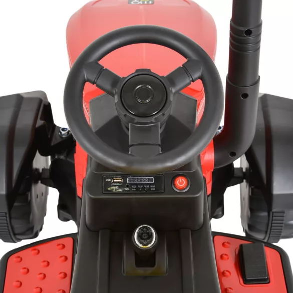 MONI BO Rancher elektromos traktor utánfutóval piros/sárga