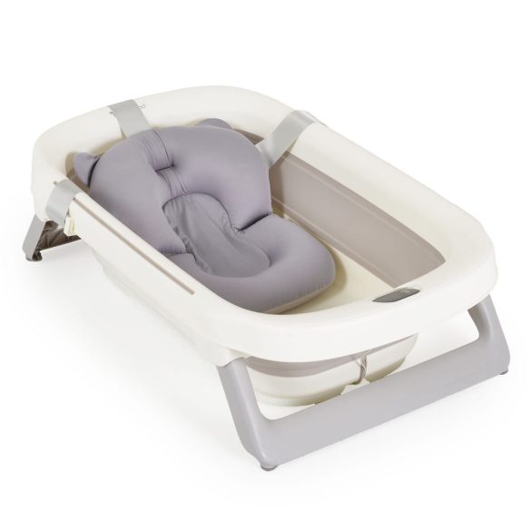 MOREA összecsukható kád szett, szürke fürdető párnával SZÜRKE