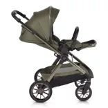 iCLICK Babakocsi 2in1 szett 22kg, aluminium váz, fordítható ülés, autom. csukható ZÖLD