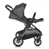 iCLICK Babakocsi 2in1 szett 22kg, aluminium váz, fordítható ülés, autom. csukható SZÜRKE