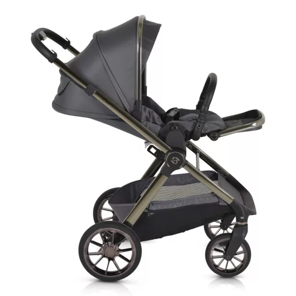 iCLICK Babakocsi 2in1 szett 22kg, aluminium váz, fordítható ülés, autom. csukható SZÜRKE