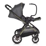 iCLICK Babakocsi 2in1 szett 22kg, aluminium váz, fordítható ülés, autom. csukható SZÜRKE