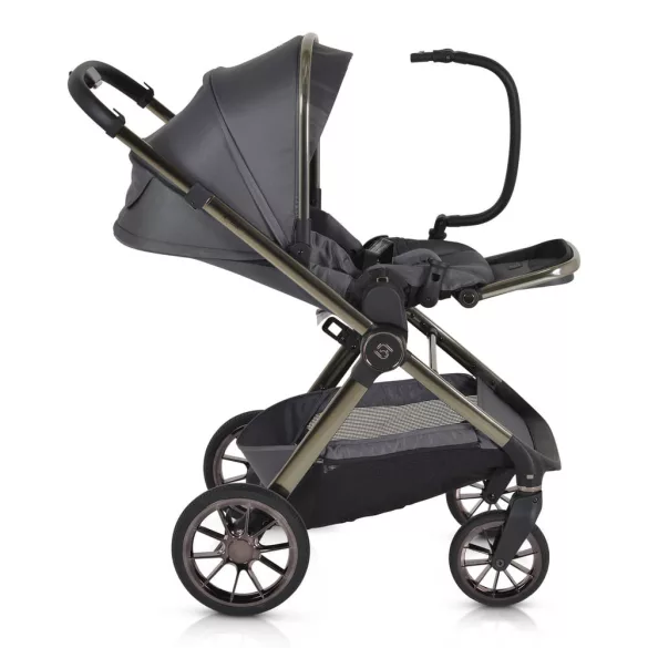 iCLICK Babakocsi 2in1 szett 22kg, aluminium váz, fordítható ülés, autom. csukható SZÜRKE