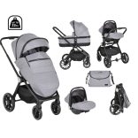 CHRISTIANO babakocsi szett 3in1 lapra csukható, alu váz, 22kg ig SZÜRKE